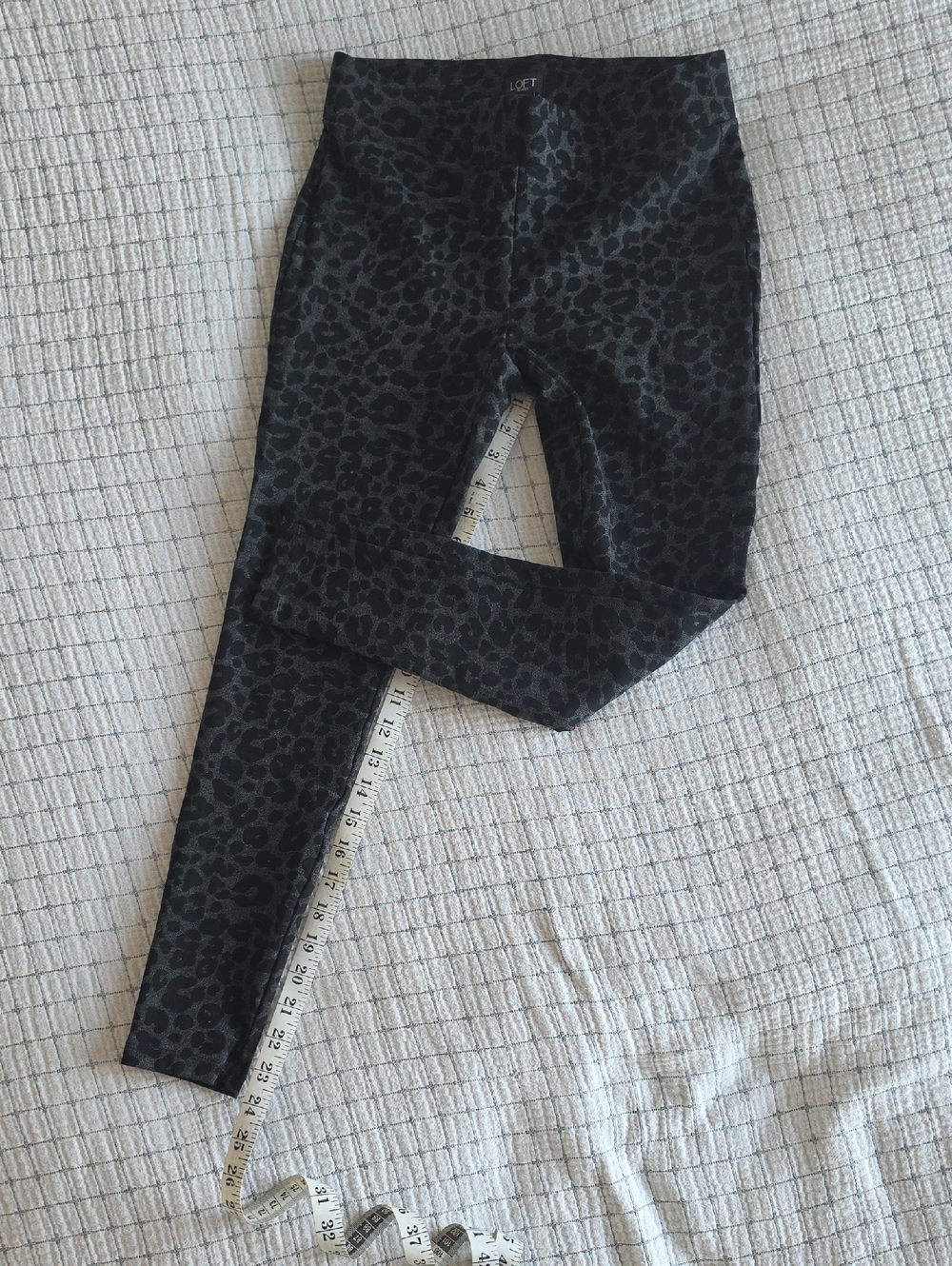 LOFT SP Black Leopard-Print Womens Jeggings